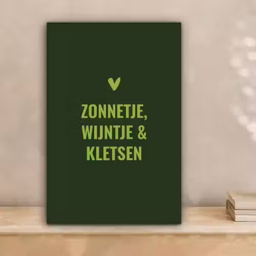 Donkergroen - Quote - Zon - Zomer canvas 2cm klein -sfeer1