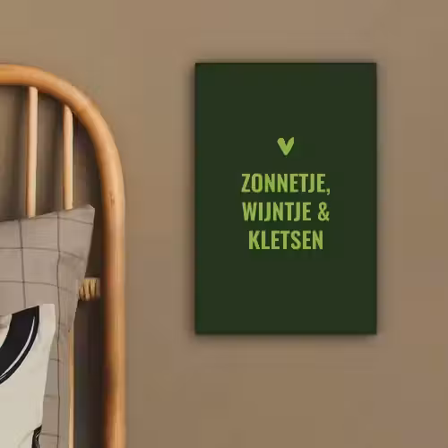 Donkergroen - Quote - Zon - Zomer canvas 2cm klein -sfeer3