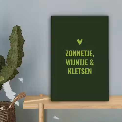 Donkergroen - Quote - Zon - Zomer canvas 2cm klein -sfeer4