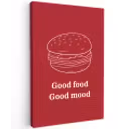 Dieprood - Lijntekening - Tekst - Hamburger canvas 2cm klein -z3d
