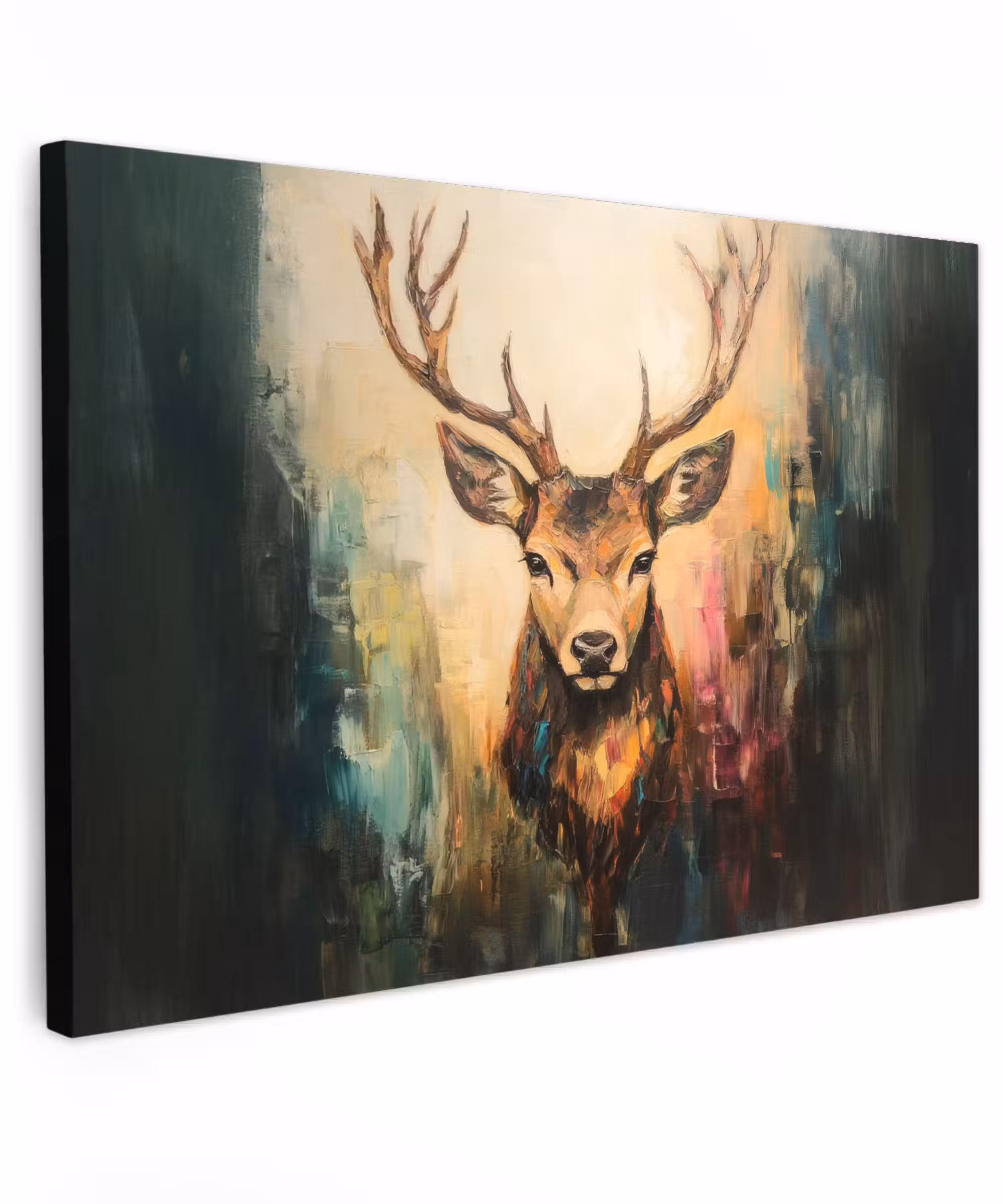 Canvas Print - Deer - Painted - Antlers - Brown