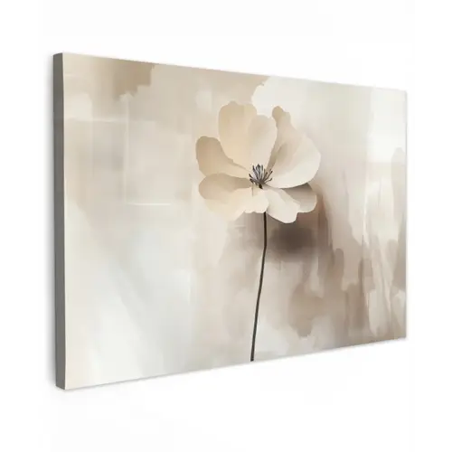 Bloem - Beige - Verf - Schaduw canvas 2cm klein -z3d