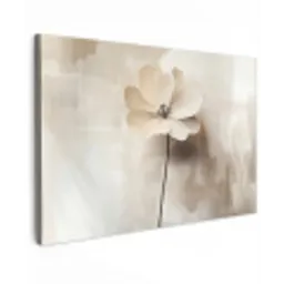 Bloem - Beige - Verf - Schaduw canvas 2cm klein -z3d