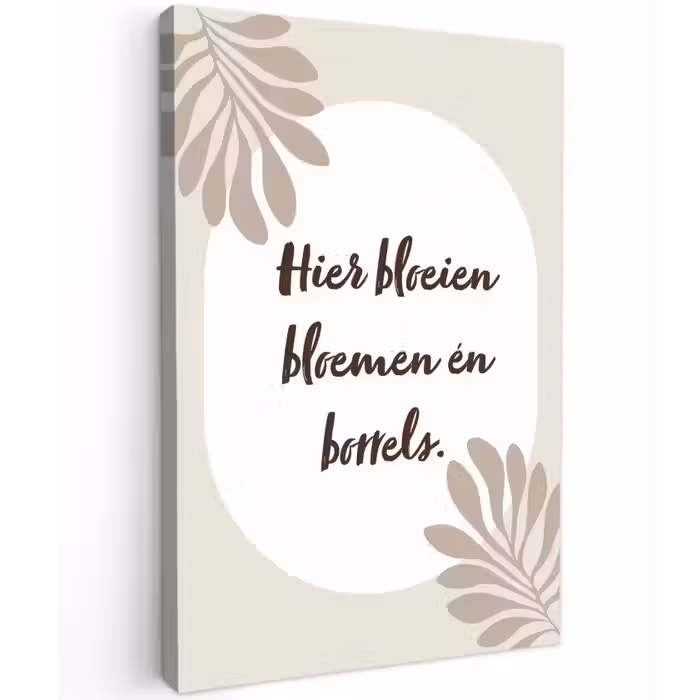 Bloemen - Quote - Zomer - Beige canvas 2cm klein -z3d