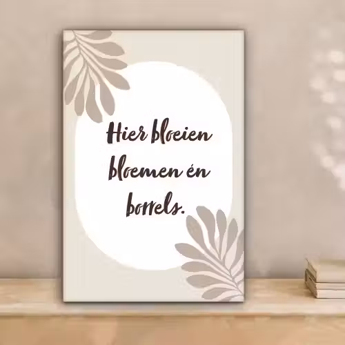 Bloemen - Quote - Zomer - Beige canvas 2cm klein -sfeer1