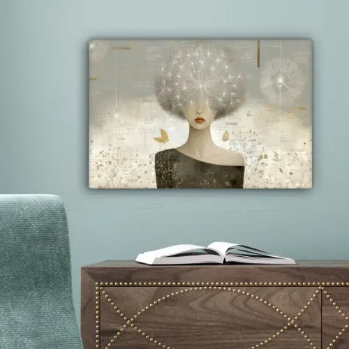 Pluis - Vrouw - Beige canvas 2cm klein -sfeer4