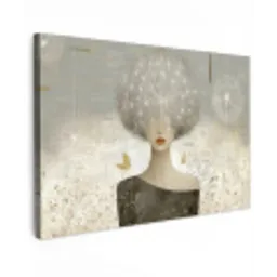 Pluis - Vrouw - Beige canvas 2cm klein -z3d