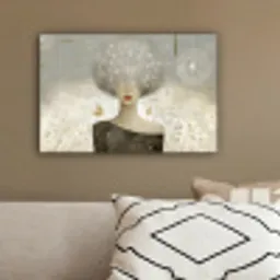 Pluis - Vrouw - Beige canvas 2cm klein -sfeer3
