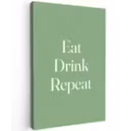 Eten - Drinken - Tekst - Mintgroen canvas 2cm klein -z3d