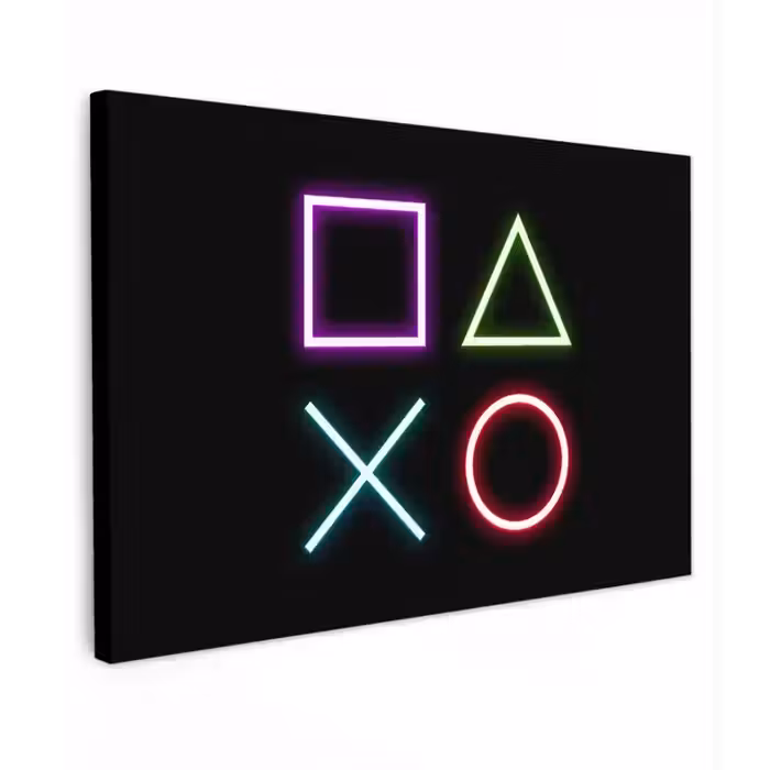 Gaming - Neon - Console - Zwart - Controller - Gamen canvas 2cm klein -z3d