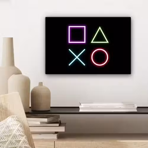 Gaming - Neon - Console - Zwart - Controller - Gamen canvas 2cm klein -sfeer6