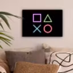 Gaming - Neon - Console - Zwart - Controller - Gamen canvas 2cm klein -sfeer1
