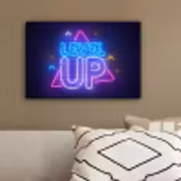 Gaming - Neon - Level Up - Quotes - Gamen canvas 2cm klein -sfeer3