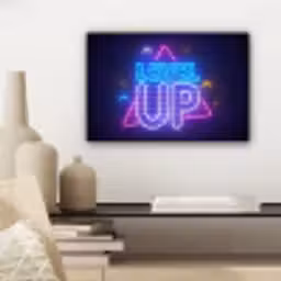 Gaming - Neon - Level Up - Quotes - Gamen canvas 2cm klein -sfeer6