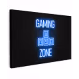 Gaming - Tekst - Gaming zone - Neon - Blauw canvas 2cm klein -z3d