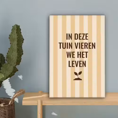 Tuin - Quote - Strepen - Zomer canvas 2cm klein -sfeer4