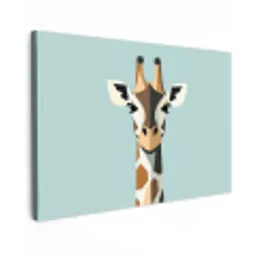 Giraffe - Illustratie - Bruin - Minimalistisch canvas 2cm klein -z3d