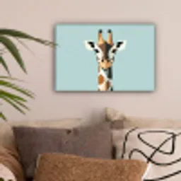 Giraffe - Illustratie - Bruin - Minimalistisch canvas 2cm klein -sfeer1