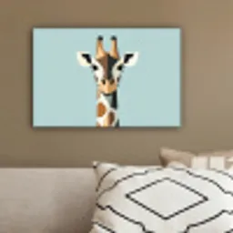 Giraffe - Illustratie - Bruin - Minimalistisch canvas 2cm klein -sfeer3