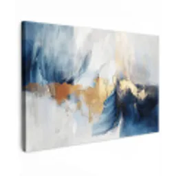 Goud - Blauw - Watercolor - Kunst - Modern canvas 2cm klein -z3d