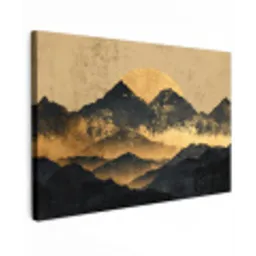 Gouden Bergen bij Maanlicht canvas 2cm klein -z3d