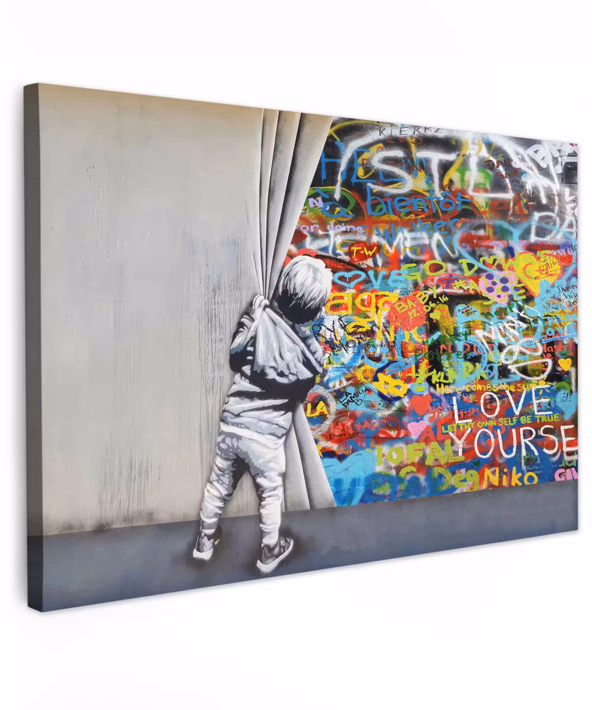 Canvas Print - Graffiti - Illusion - Boy - Street art