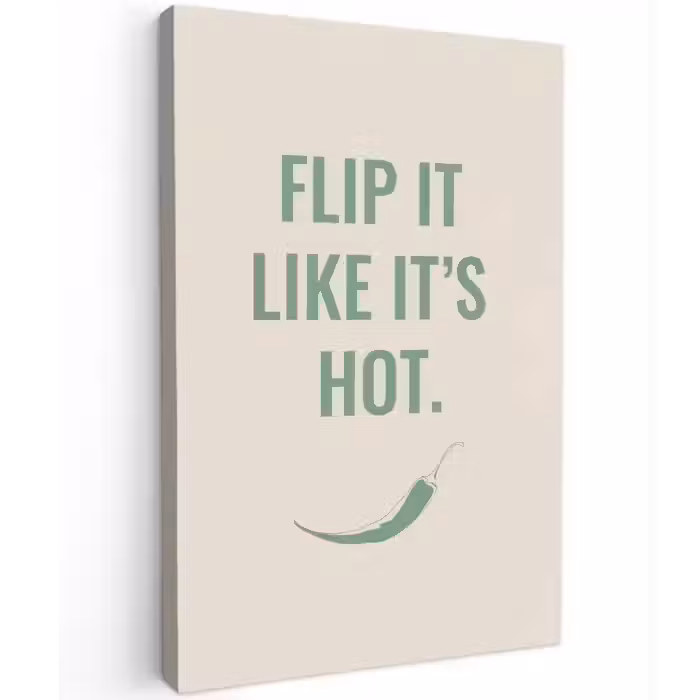 Groen - Quote - Zomer - Chilipeper canvas 2cm klein -z3d