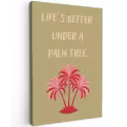 Groen - Zomer - Quote - Palmboom canvas 2cm klein -z3d
