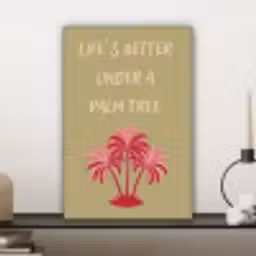 Groen - Zomer - Quote - Palmboom canvas 2cm klein -sfeer6