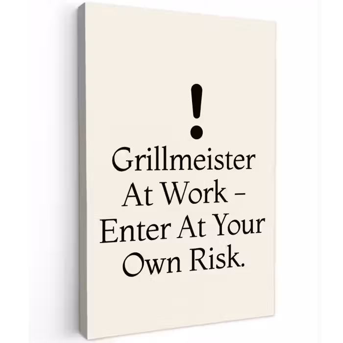 Grill - Uitroepteken - Zwart - Tekst canvas 2cm klein -z3d
