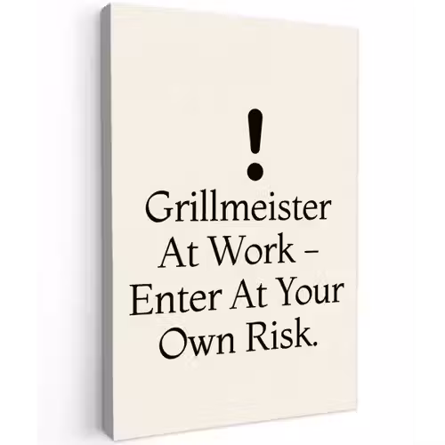 Grill - Uitroepteken - Zwart - Tekst canvas 2cm klein -z3d