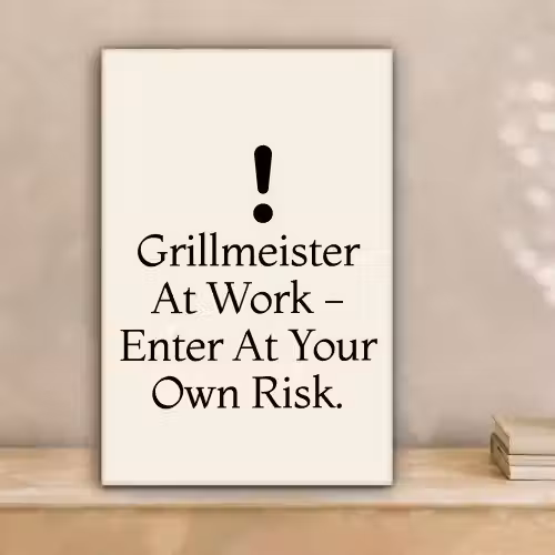 Grill - Uitroepteken - Zwart - Tekst canvas 2cm klein -sfeer1