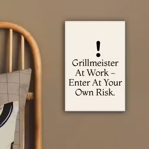 Grill - Uitroepteken - Zwart - Tekst canvas 2cm klein -sfeer3