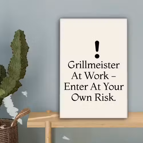Grill - Uitroepteken - Zwart - Tekst canvas 2cm klein -sfeer4