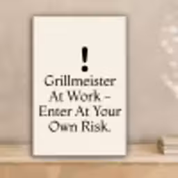 Grill - Uitroepteken - Zwart - Tekst canvas 2cm klein -sfeer1