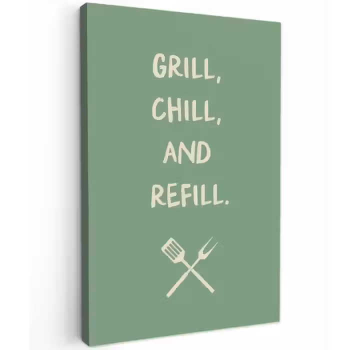Grill - Groen - Zomer - Quote canvas 2cm klein -z3d