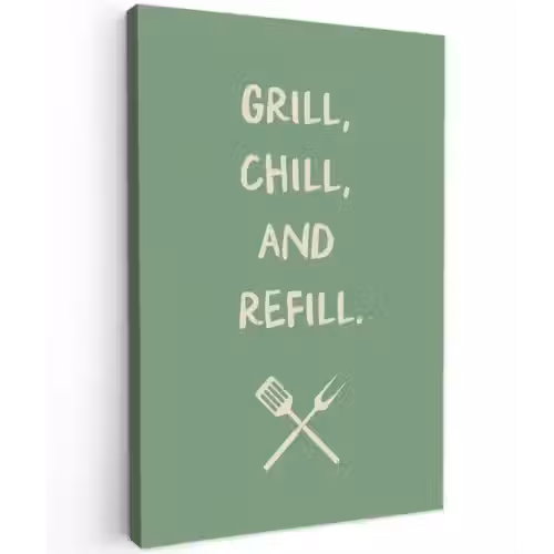 Grill - Groen - Zomer - Quote canvas 2cm klein -z3d
