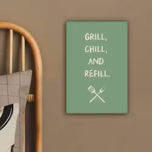 Grill - Groen - Zomer - Quote canvas 2cm klein -sfeer3