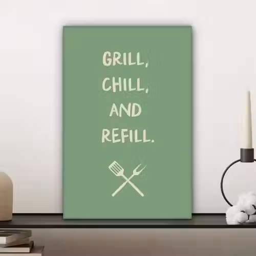 Grill - Groen - Zomer - Quote canvas 2cm klein -sfeer6