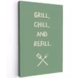 Grill - Groen - Zomer - Quote canvas 2cm klein -z3d