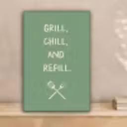 Grill - Groen - Zomer - Quote canvas 2cm klein -sfeer1