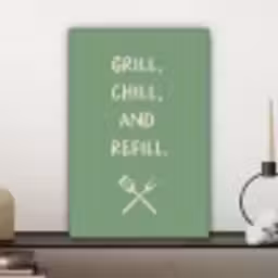 Grill - Groen - Zomer - Quote canvas 2cm klein -sfeer6