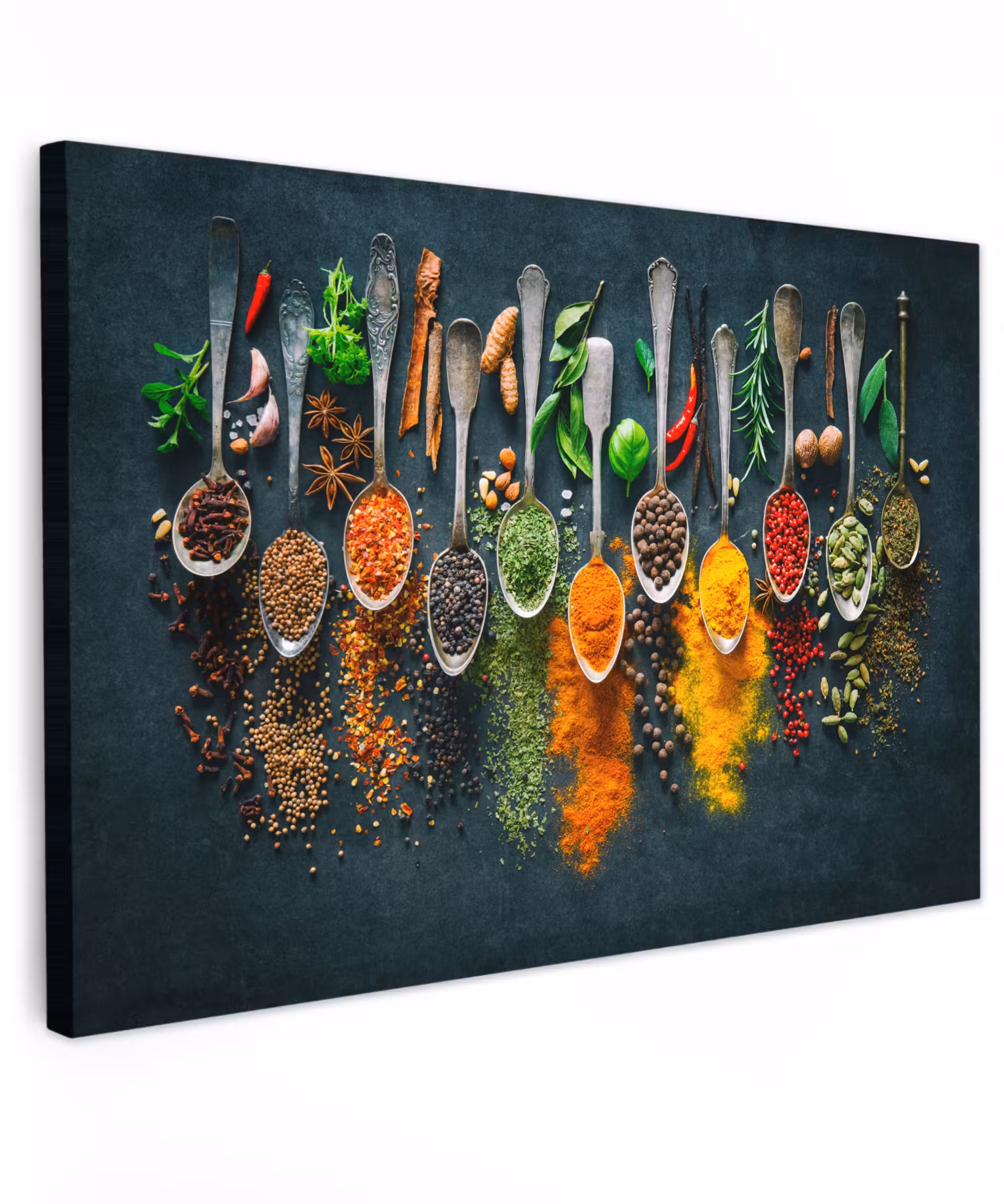 Canvas Print - Herbs - Spices - Spoons
