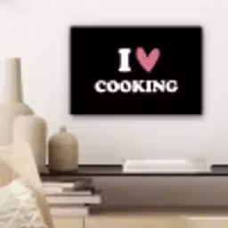 I love cooking - Koken - Hartje - Kookliefhebber - Kok - Spreuken canvas 2cm klein -sfeer6