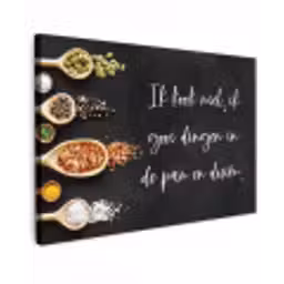 Ik gooi dingen in de pan en duim - Keuken - Quotes - Spreuken - Humor canvas 2cm klein -z3d