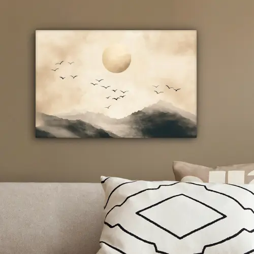 Landschap - Japandi - vogel canvas 2cm klein -sfeer3