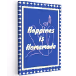Lijntekening - Vrouw - Quote - Blauw canvas 2cm klein -z3d