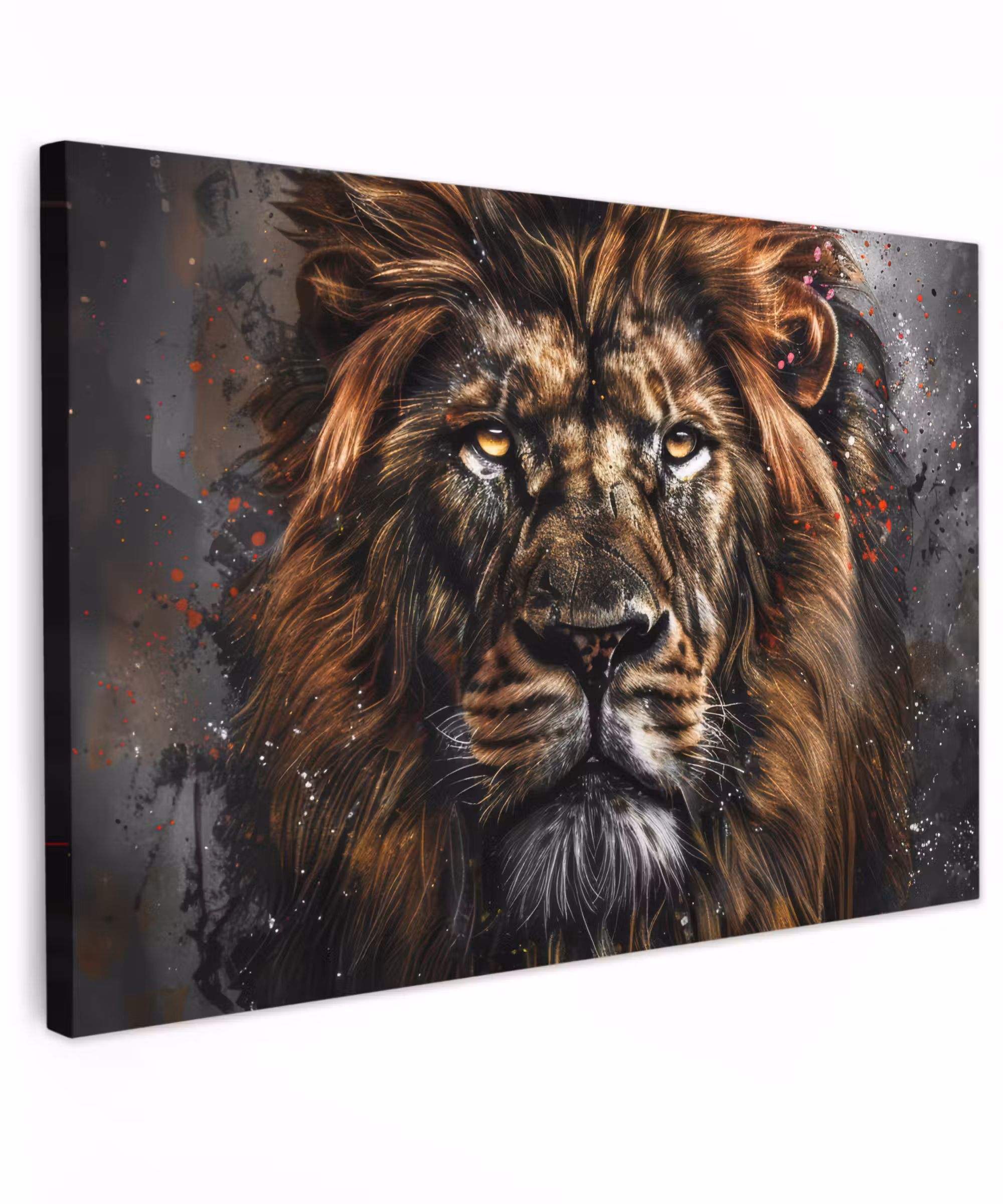 Canvas Print - Lion - Animals - Portrait - Black - Luxury