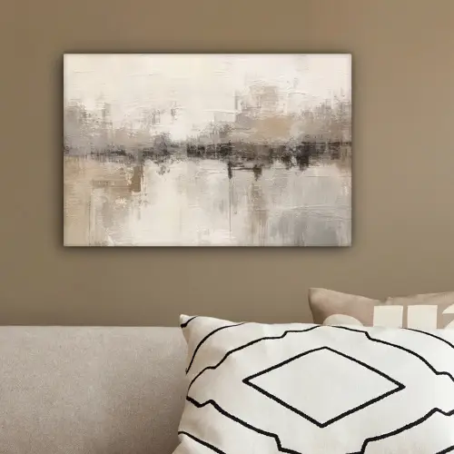 Moderne kunst - Abstract - Beige canvas 2cm klein -sfeer3