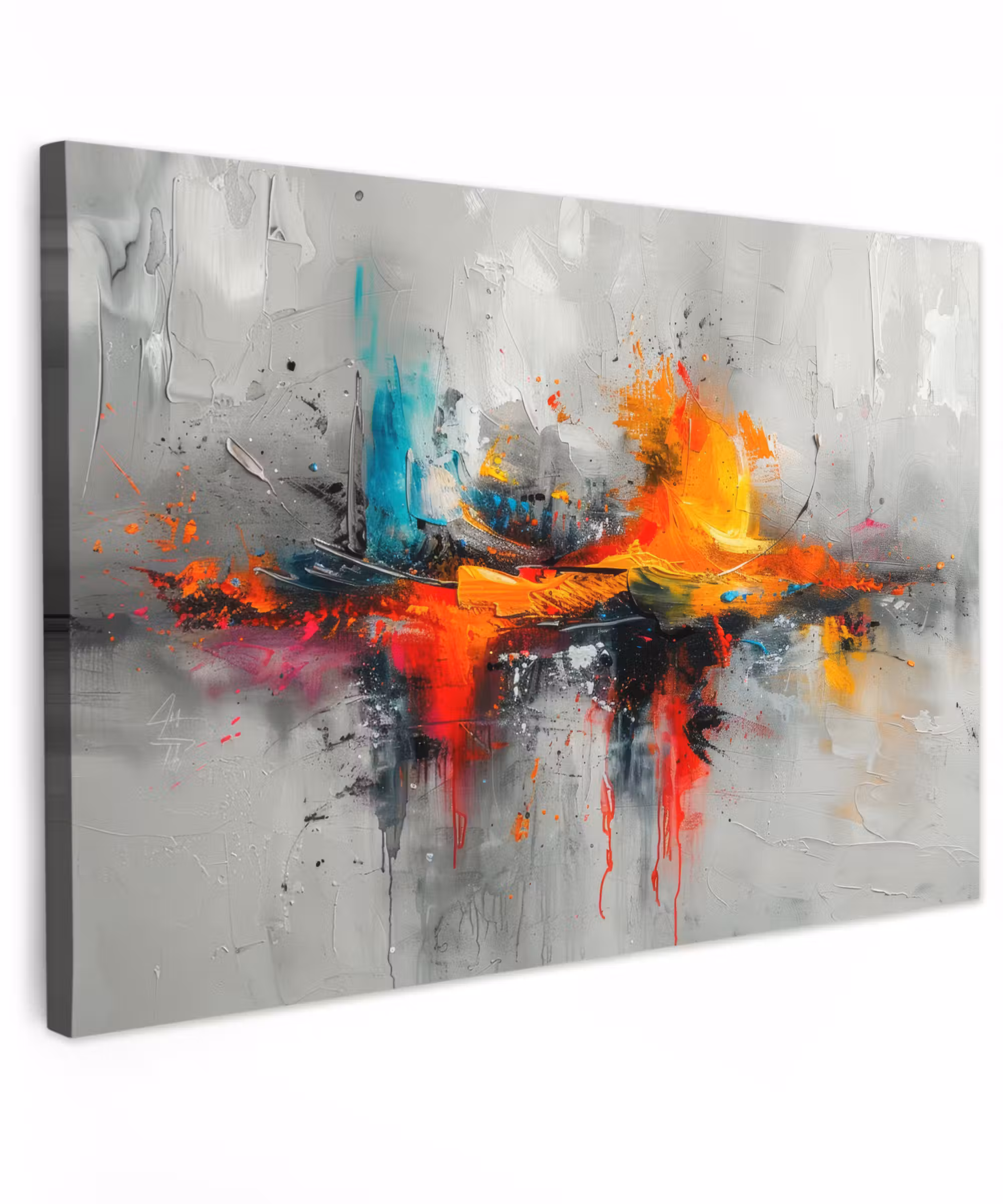 Canvas Print - Modern art - Orange - Gray - Abstract